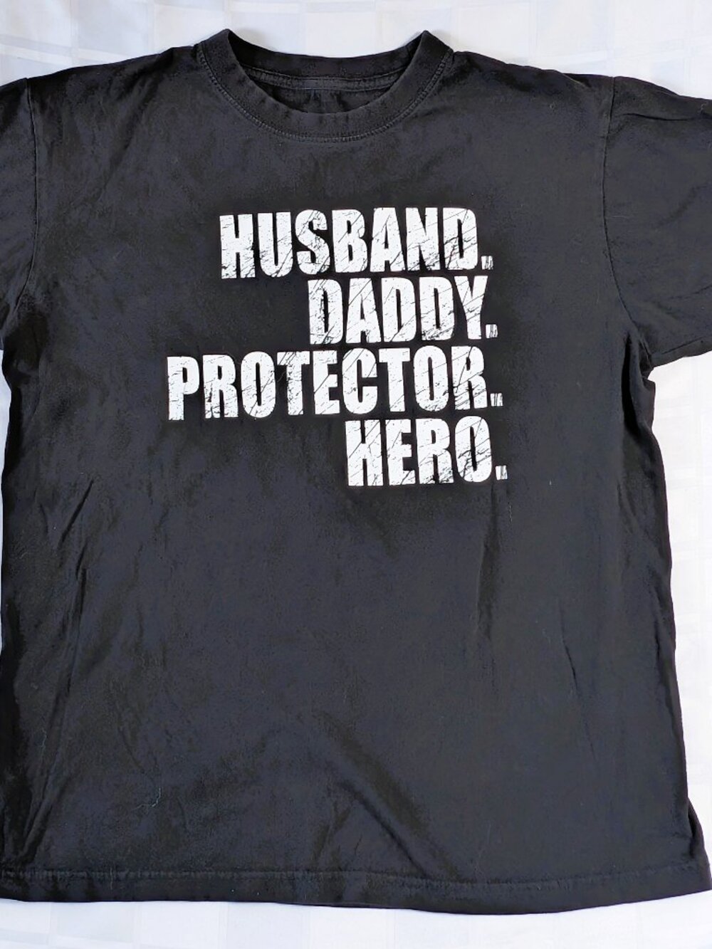 FATHER HUSBAND DADDY PROTECTOR HERO BLACK SHORT SLEEVE SHIRT FAMILY WEAR